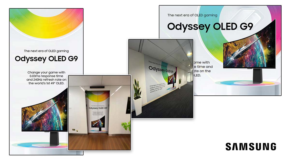 Scott Durrant optimized thse ads for digital formats as well as for large scale print.  They contain images of samsungs odyssey oled g9 monitor